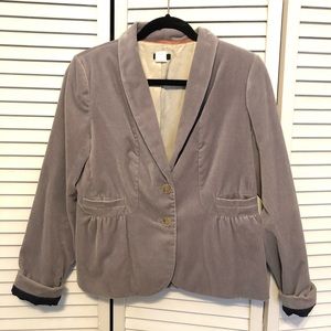 EUC J. Crew Gray & Navy Blue Velvet Blazer